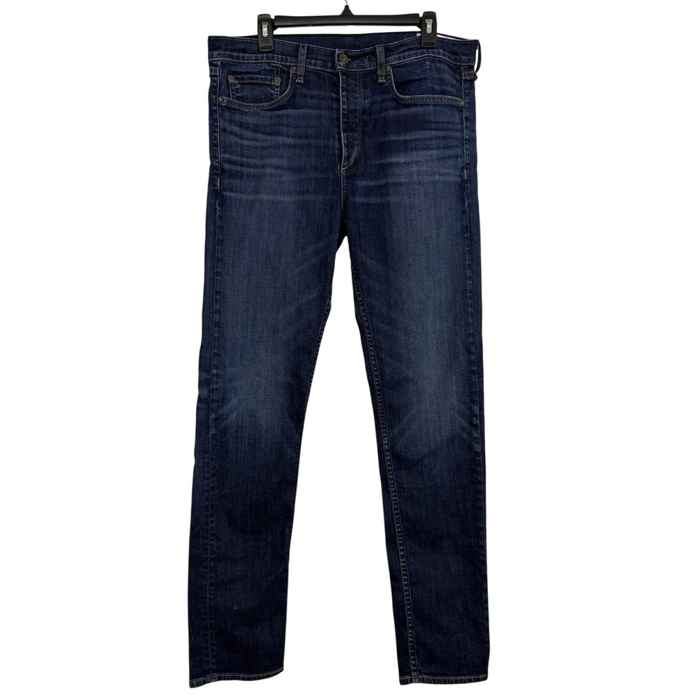 Rag & Bone Slim Fit 2 Jeans Sz 34x33 Vallejo Dark‎ Blue Denim Indigo Straight